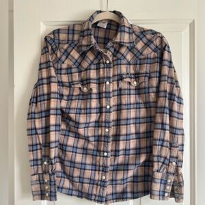 CARHARTT women’s small snap plaid flannel shirt